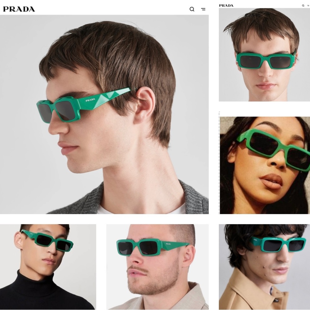 PRADA UNISEX GREEN SUNGLASSES AS SEEN ON CELEBS LIKE MONICA DENISE - Picture 2 of 16